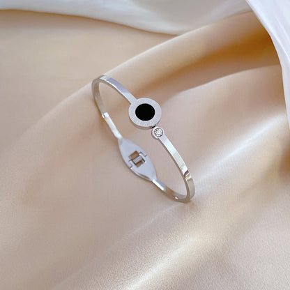 Korean East Asia Symbol Titanium Steel Electroplating Bangles