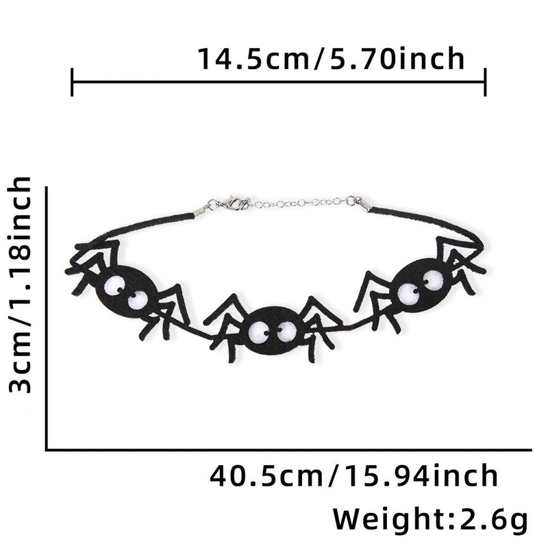 Halloween Minimalist Bat Skull Felt Cloth Holiday Daily Party Necklace