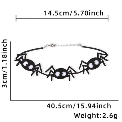 Halloween Minimalist Bat Skull Felt Cloth Holiday Daily Party Necklace