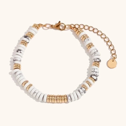 Retro Ethnic Style Geometric Stainless Steel Natural Stone 18K Gold Plated Bracelets In Bulk