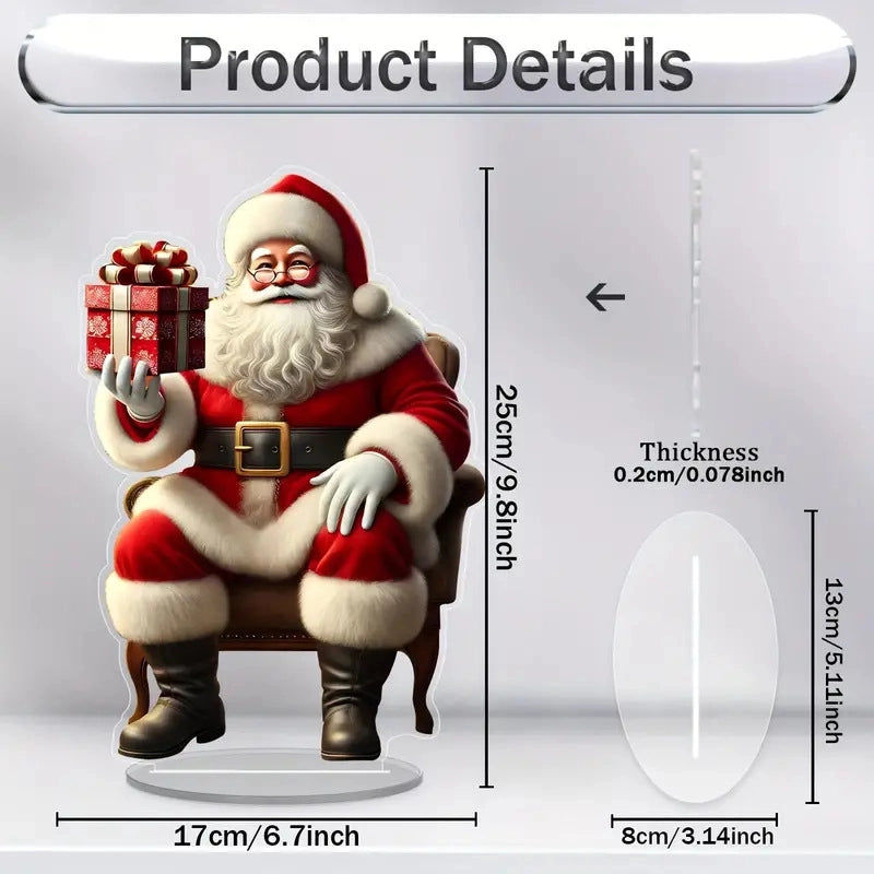 Christmas Minimalist Classic Style Christmas House Santa Claus Snowman Arylic Party Hanging Ornaments Decorations Table Decoration