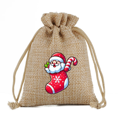 Christmas Nordic Style Cute Modern Style Christmas Tree Snowman Snowflake Imitated Hemp Party Festival Candy Bag