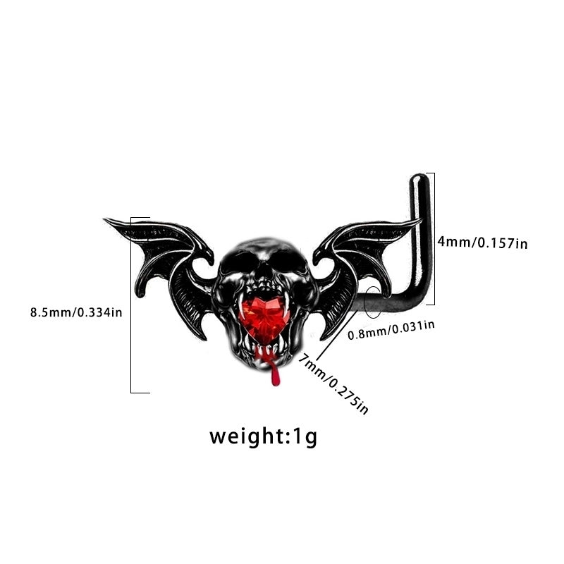 1 Piece Belly Rings Hip-Hop Funny Bat 316 Stainless Steel Alloy Inlay Rhinestones