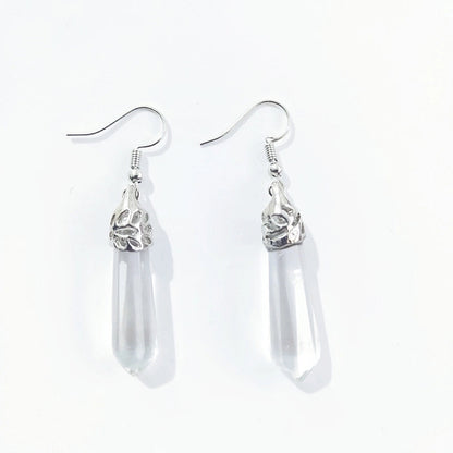 Ethnic Style Water Droplets Stone Drop Earrings 1 Pair