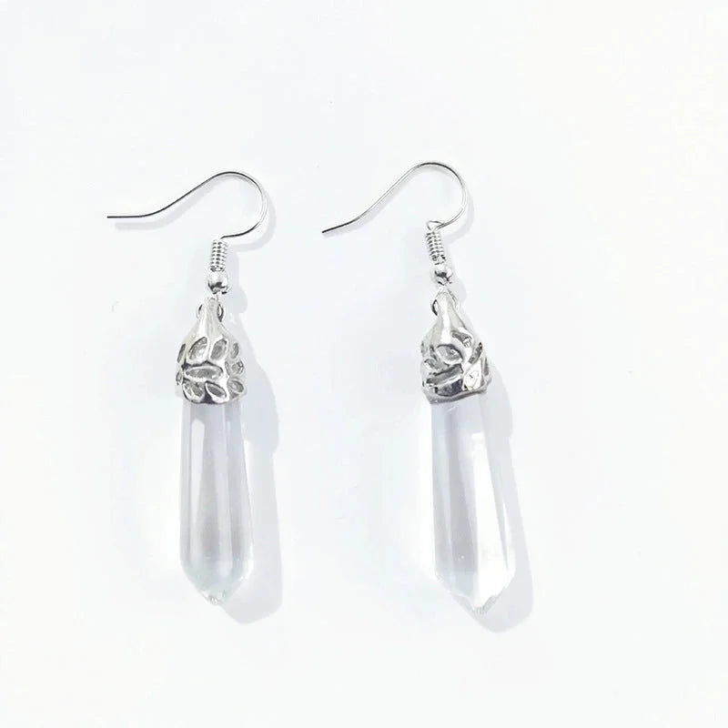 Ethnic Style Water Droplets Stone Drop Earrings 1 Pair