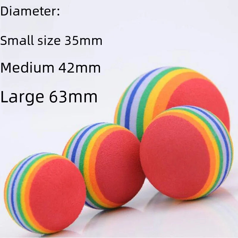 Rainbow Toy Ball Cat Solid Elastic Ball Pet Supplies Kitten Puppy Ball Toy Cat Ball EVA Floating Water