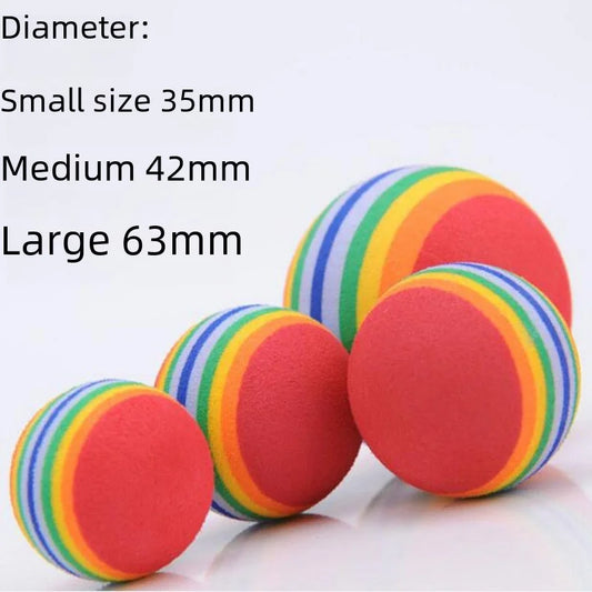 Rainbow Toy Ball Cat Solid Elastic Ball Pet Supplies Kitten Puppy Ball Toy Cat Ball EVA Floating Water
