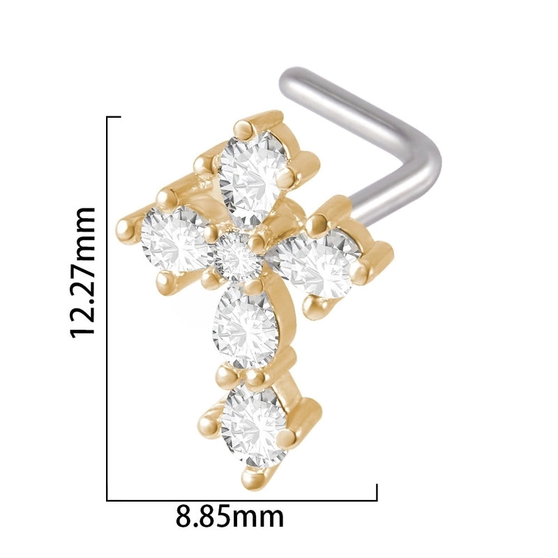 2 Pieces Nose Rings & Studs Streetwear Moon Heart Shape Butterfly 304 Stainless Steel Copper Zircon Inlay Zircon