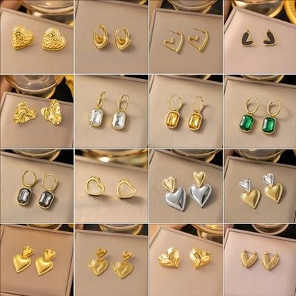 1 Pair Elegant Sweet Streetwear Geometric Plating Titanium Steel Earrings