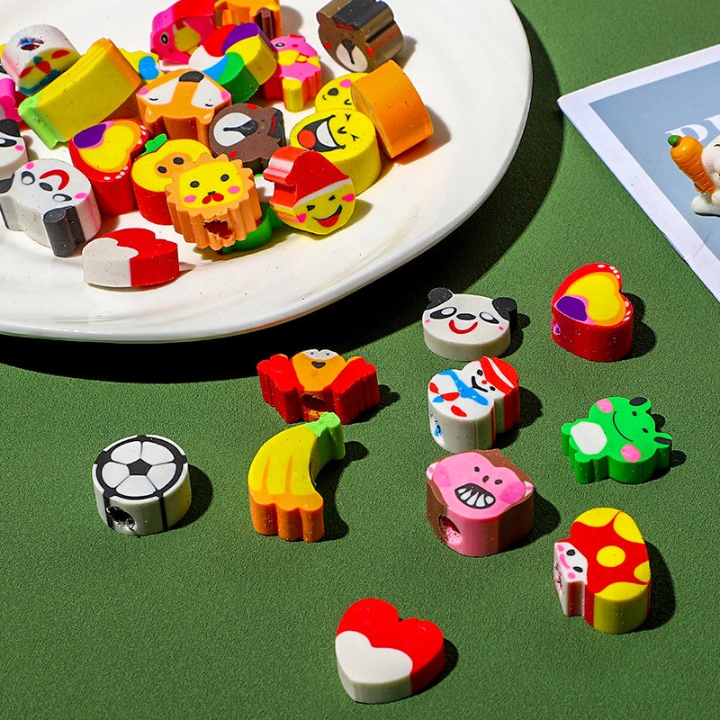 200 Pieces Cute Creative Cartoon Fruit Animal Children's Eraser 1 Piece