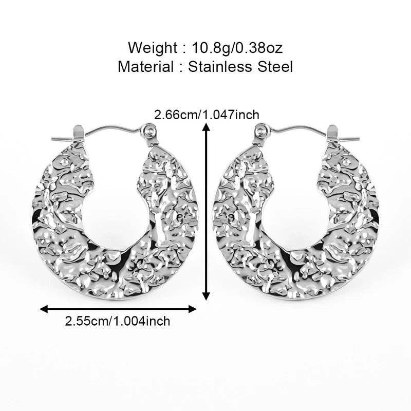 1 Pair Casual Minimalist U Shape Heart Shape Solid Color Polishing 304 Stainless Steel Earrings