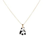 Cartoon Style Cute Panda K Gold Plated 201 Stainless Steel Zinc Alloy Pendant Necklace