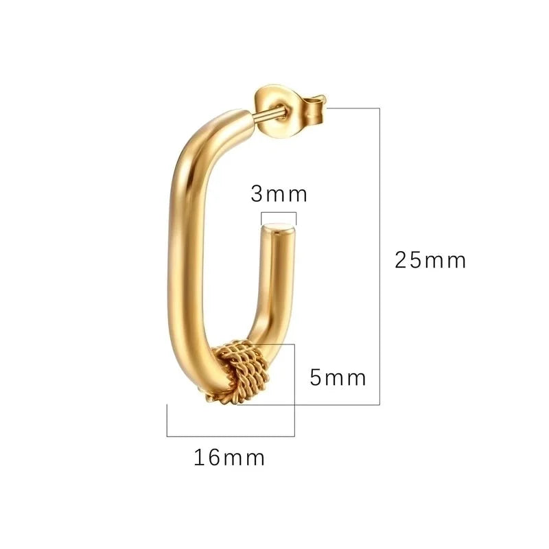 1 Pair Fashion Geometric Plating 201 Stainless Steel 18K Gold Plated Drop Earrings