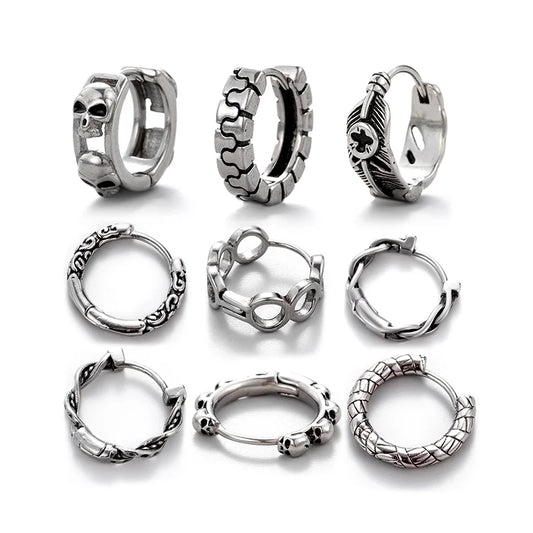 1 Piece Halloween Vintage Style Solid Color Skull 316 Stainless Steel Ear Studs