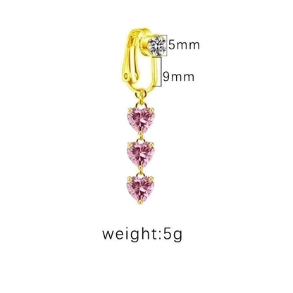 1 Piece Belly Rings Sexy Heart Shape Butterfly Planet 316L Stainless Steel Alloy Plating Inlay Acrylic Rhinestones Glass White Gold Plated Gold Plated