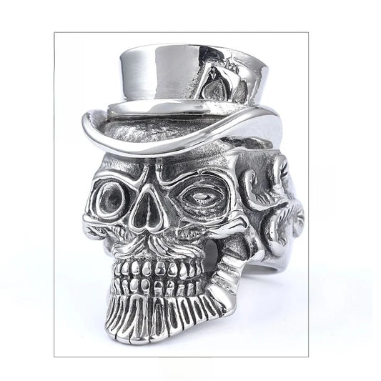 Casual Skull 304 Stainless Steel Plating Halloween Men'S Rings