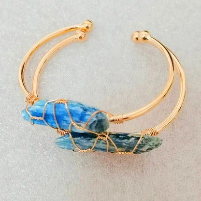 10 Pieces Ethnic Style Geometric Crystal Handmade Bangle