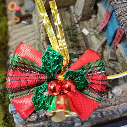 10 Pieces Christmas Tree Bow Hair Clip Without Bell Head Flower Decoration Accessories Wreath Diy Plush Doll Supplies Pendant