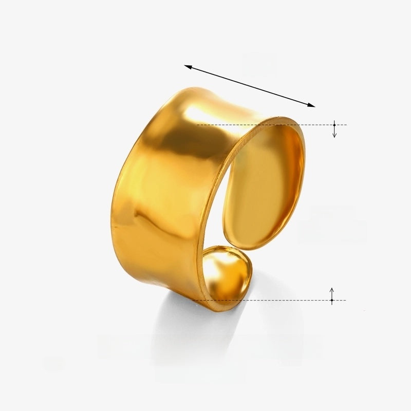 2 Pieces Minimalist Geometric 304 Stainless Steel 18K Gold Plated Polishing Plating Open Rings