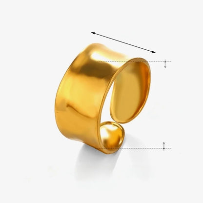 2 Pieces Minimalist Geometric 304 Stainless Steel 18K Gold Plated Polishing Plating Open Rings