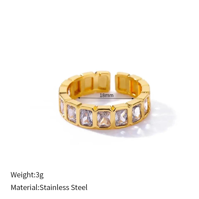 Elegant Glam Luxurious Geometric 304 Stainless Steel Zircon Rings