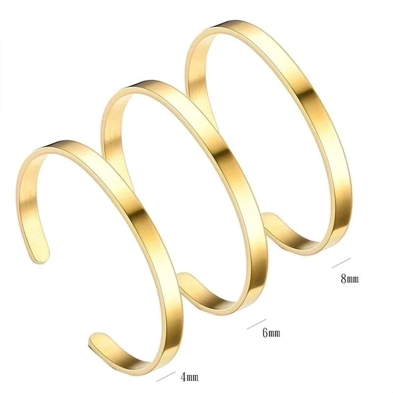 Minimalist Solid Color Stainless Steel Plating Bangle 1 Piece