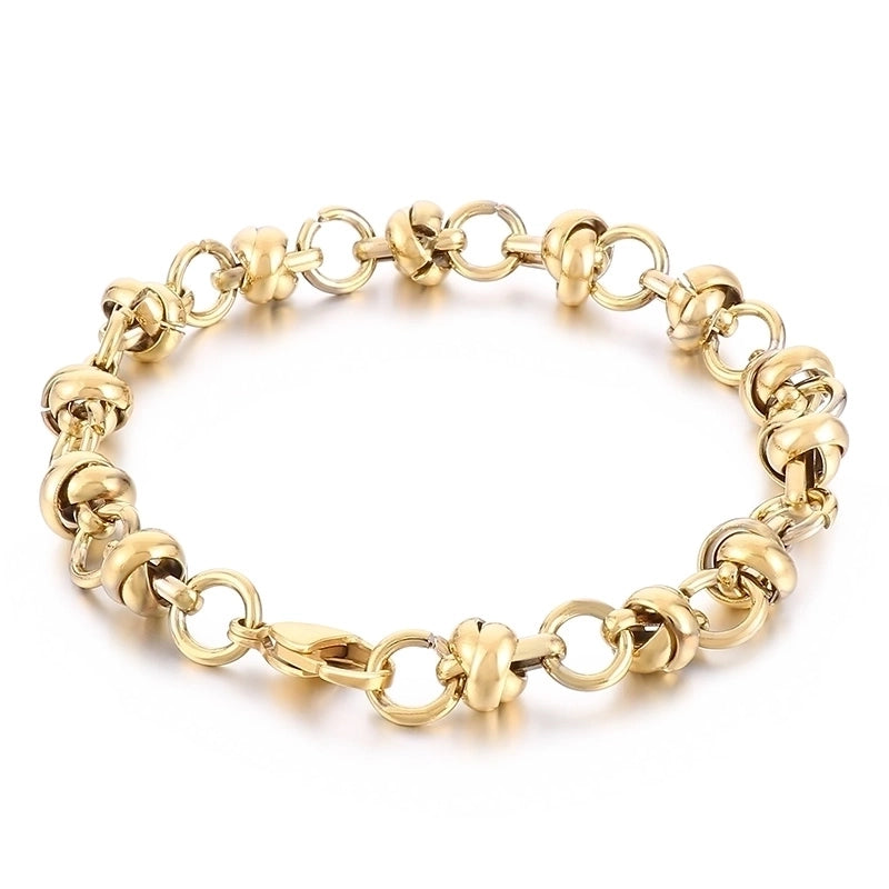 Business Solid Color Titanium Steel 18K Gold Plated Bracelets In Bulk