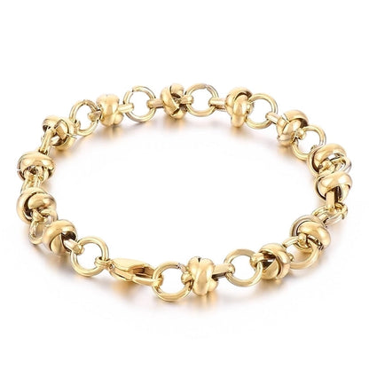 Business Solid Color Titanium Steel 18K Gold Plated Bracelets In Bulk
