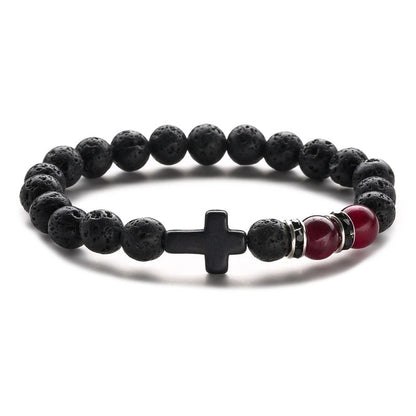 Ethnic Style Cross Natural Stone Beaded Bracelets