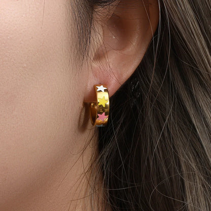 Geometric Stainless Steel 18K Gold Plated Earrings