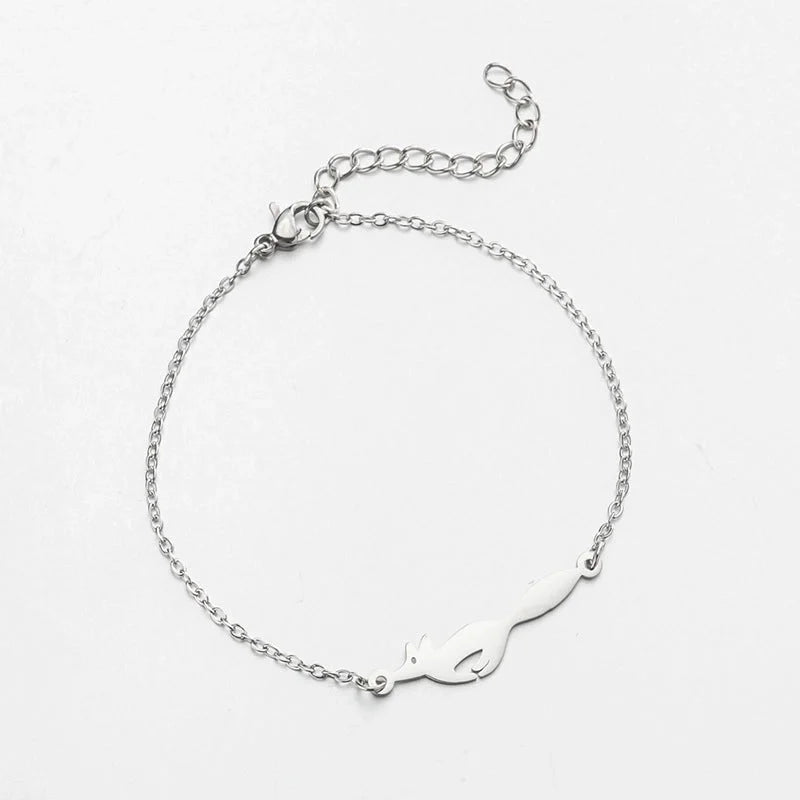 Cute Lady Letter Fox Horse 201 Stainless Steel 18K Gold Plated Bracelets In Bulk