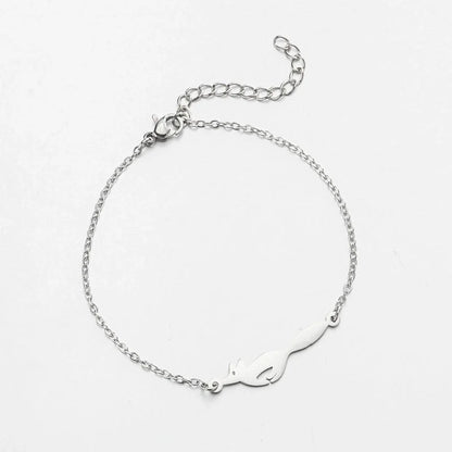 Cute Lady Letter Fox Horse 201 Stainless Steel 18K Gold Plated Bracelets In Bulk