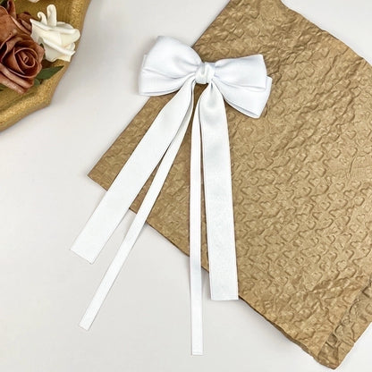 Sweet Girl Bow Ribbon Hairpin Japanese And Korean Style Simple High Sense Back Head Hairpin Internet Celebrity Hair Accessories