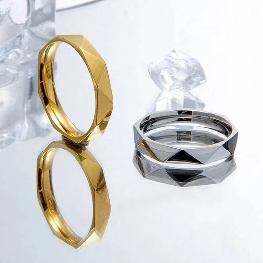 Vintage Style Solid Color 304 Stainless Steel Stainless Steel Gold Plated Rings