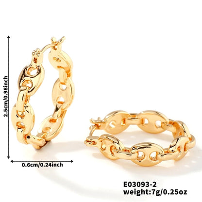 2 Pieces Glam Minimalist Shiny Geometric Inlay Copper Zircon K Gold Plated Earrings