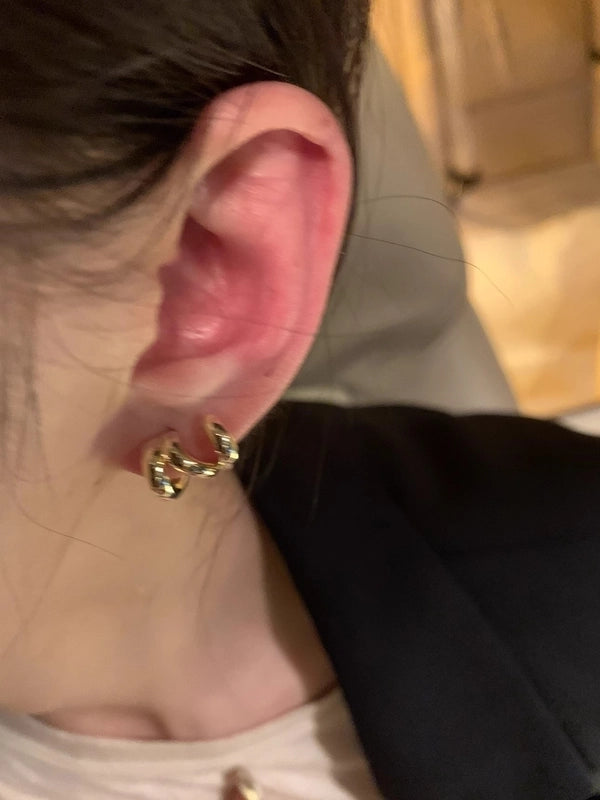 1 Pair Casual Minimalist Round Heart Shape Plating Inlay Copper Zircon Earrings