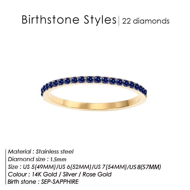 316 Stainless Steel Shiny Inlay Geometric Rhinestones Rings