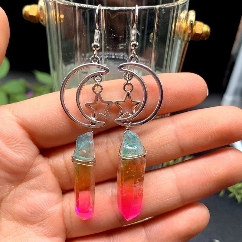 Retro Star Moon Alloy Women\'s Drop Earrings 1 Pair