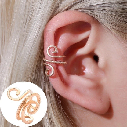 1 Piece Minimalist Commute Geometric Inlay Copper Zircon Ear Cuffs