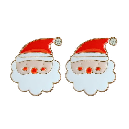 Christmas Cute Minimalist Christmas Tree Santa Claus Snowman Alloy Party Festival
