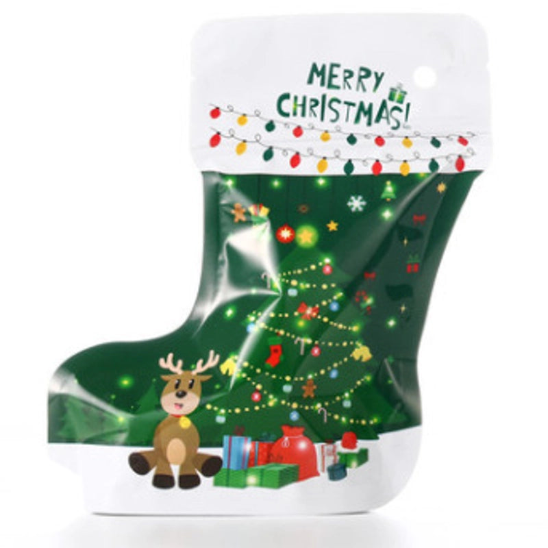 Christmas Socks Stand-up Bag Boots Stand-up Plastic Bag Jewelry Self-sealing Bag Christmas Gift Packaging Bag Spot