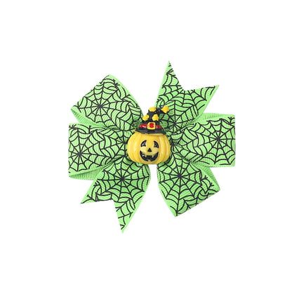Halloween Funny Halloween Pattern Rib Ribbon Party Hairpin
