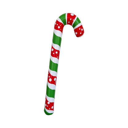 Christmas Decoration Inflatable Candy Cane Balloon Christmas Tree Crutch Decoration Indoor And Outdoor Holiday Decoration