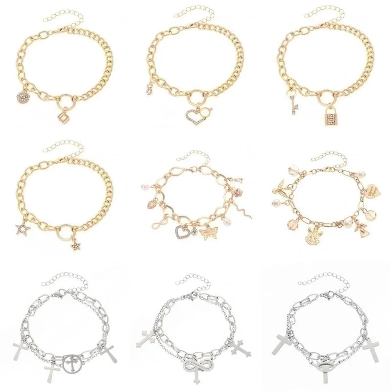 Alloy Gold Plated Silver Plated Elegant Shiny Plating Star Heart Shape Bracelets