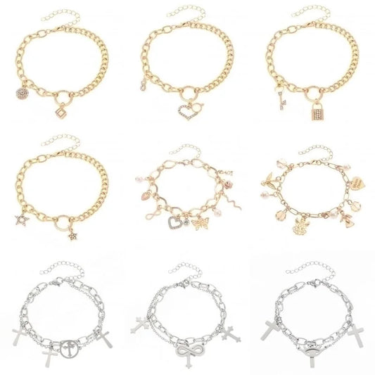Alloy Gold Plated Silver Plated Elegant Shiny Plating Star Heart Shape Bracelets