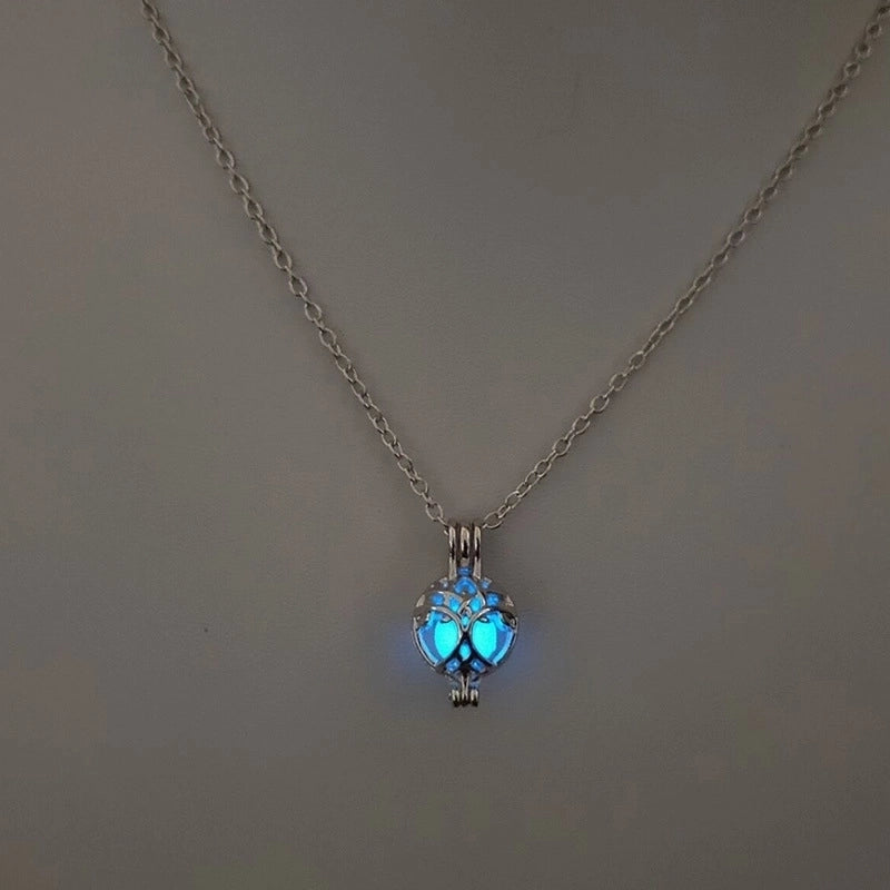 Luminous Hollow Diy Cage Christmas Tree Women's Necklace