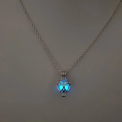 Luminous Hollow Diy Cage Christmas Tree Women's Necklace