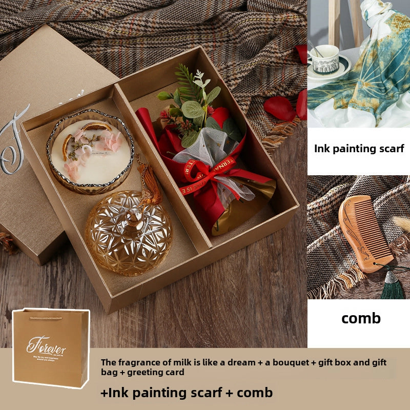 Aromatherapy Candle Gift Box March 8Th Women'S Mother'S Day Gift For Mother And Teacher Practical Niche Advanced Soy Wax