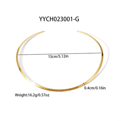 Minimalist Lines 304 Stainless Steel 18K Gold Plated Polishing Plating Choker