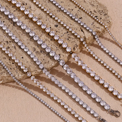 Women Fashion Quadrilateral Circle Geometric Stainless Steel 18K Gold Plated Bracelets